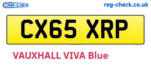 CX65XRP are the vehicle registration plates.