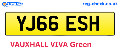 YJ66ESH are the vehicle registration plates.