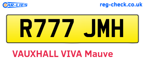 R777JMH are the vehicle registration plates.