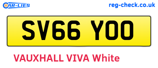 SV66YOO are the vehicle registration plates.