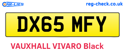 DX65MFY are the vehicle registration plates.