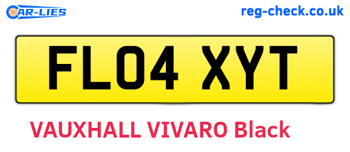FL04XYT are the vehicle registration plates.