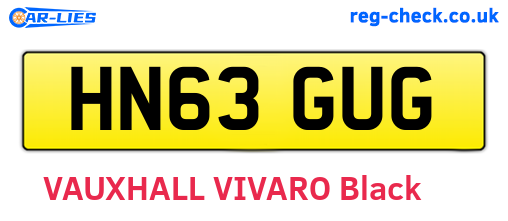 HN63GUG are the vehicle registration plates.
