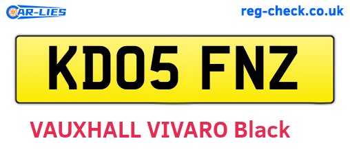 KD05FNZ are the vehicle registration plates.