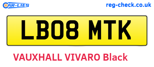 LB08MTK are the vehicle registration plates.