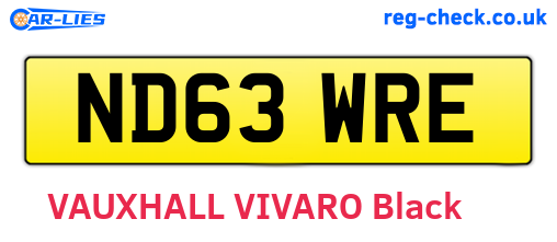 ND63WRE are the vehicle registration plates.
