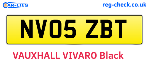 NV05ZBT are the vehicle registration plates.