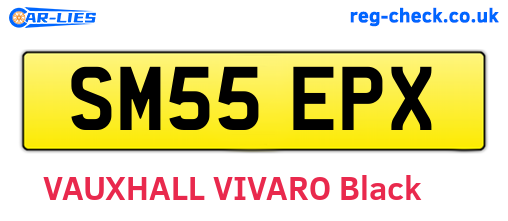SM55EPX are the vehicle registration plates.