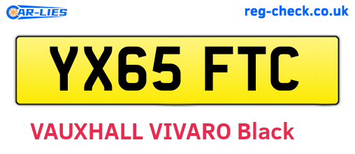YX65FTC are the vehicle registration plates.
