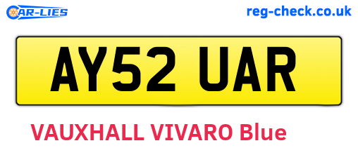 AY52UAR are the vehicle registration plates.