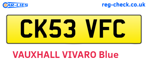 CK53VFC are the vehicle registration plates.