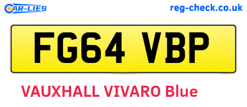 FG64VBP are the vehicle registration plates.