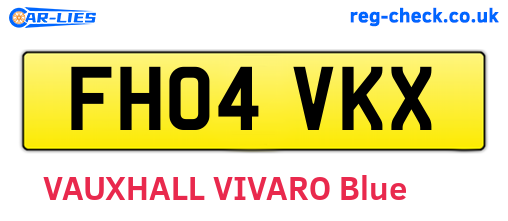FH04VKX are the vehicle registration plates.