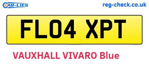 FL04XPT are the vehicle registration plates.