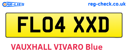 FL04XXD are the vehicle registration plates.