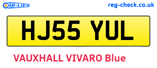 HJ55YUL are the vehicle registration plates.