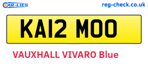 KA12MOO are the vehicle registration plates.