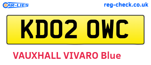 KD02OWC are the vehicle registration plates.