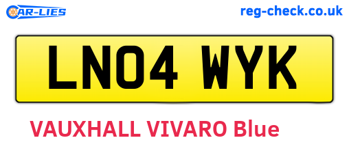 LN04WYK are the vehicle registration plates.