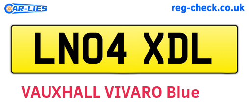 LN04XDL are the vehicle registration plates.