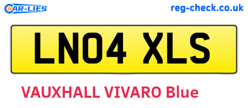 LN04XLS are the vehicle registration plates.