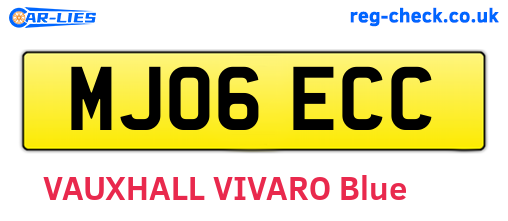 MJ06ECC are the vehicle registration plates.