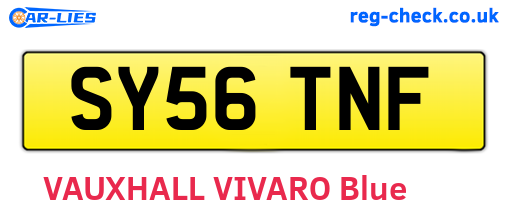 SY56TNF are the vehicle registration plates.
