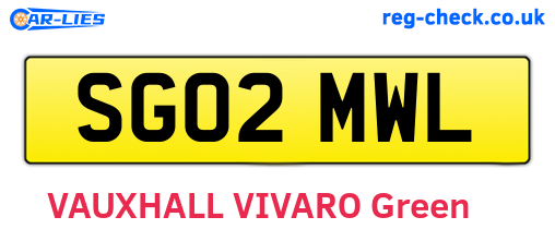SG02MWL are the vehicle registration plates.