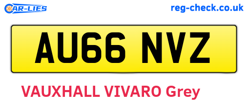 AU66NVZ are the vehicle registration plates.