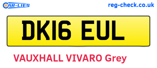 DK16EUL are the vehicle registration plates.
