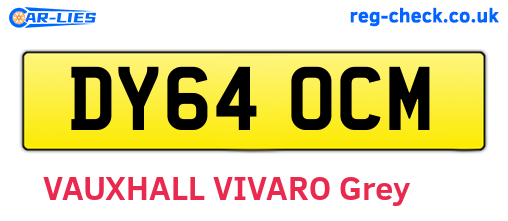 DY64OCM are the vehicle registration plates.