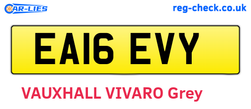EA16EVY are the vehicle registration plates.