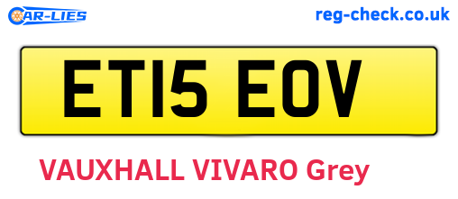 ET15EOV are the vehicle registration plates.