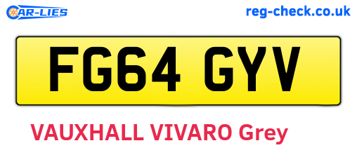 FG64GYV are the vehicle registration plates.