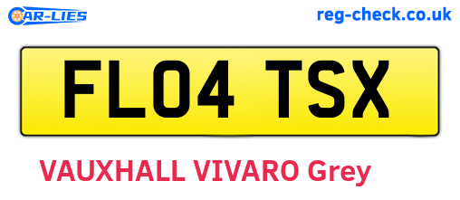 FL04TSX are the vehicle registration plates.