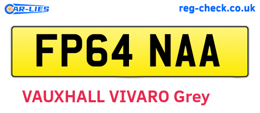 FP64NAA are the vehicle registration plates.
