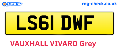 LS61DWF are the vehicle registration plates.