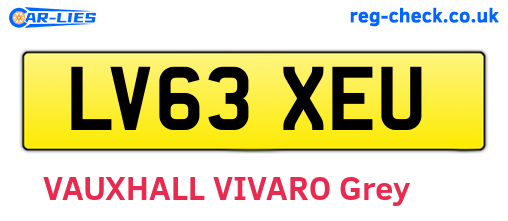 LV63XEU are the vehicle registration plates.