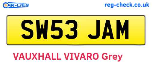 SW53JAM are the vehicle registration plates.
