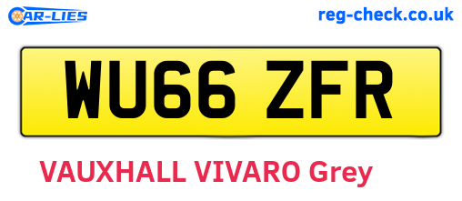 WU66ZFR are the vehicle registration plates.