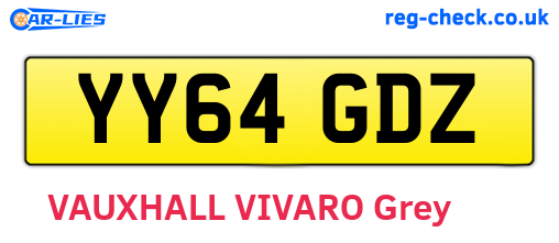 YY64GDZ are the vehicle registration plates.