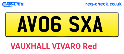 AV06SXA are the vehicle registration plates.