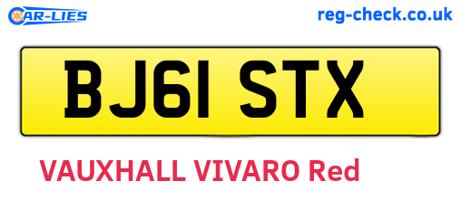 BJ61STX are the vehicle registration plates.