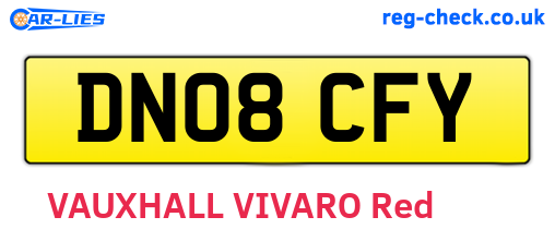 DN08CFY are the vehicle registration plates.