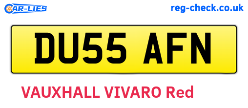DU55AFN are the vehicle registration plates.