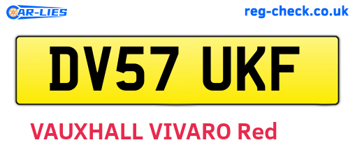 DV57UKF are the vehicle registration plates.