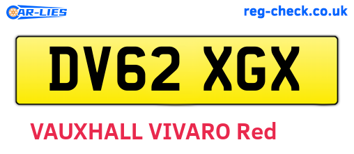 DV62XGX are the vehicle registration plates.