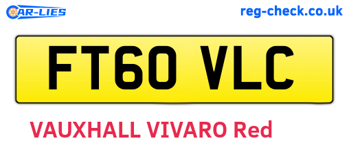 FT60VLC are the vehicle registration plates.