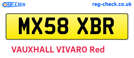 MX58XBR are the vehicle registration plates.