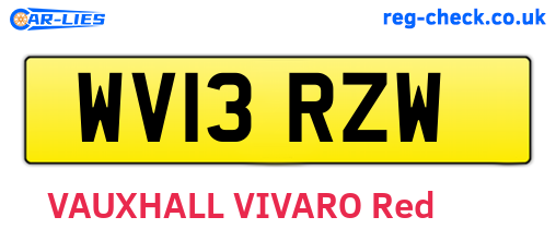 WV13RZW are the vehicle registration plates.